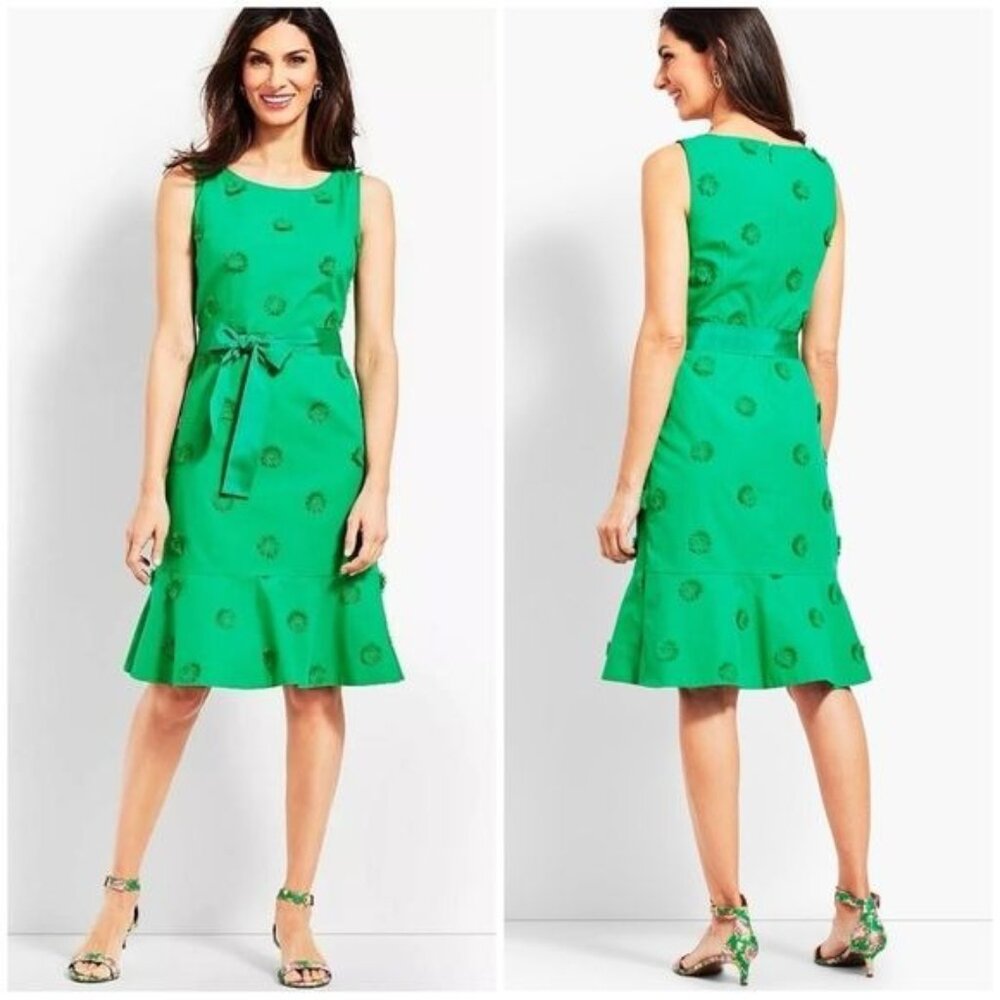 Talbots Flower Applique Fit-And-Flare Dress 2 P